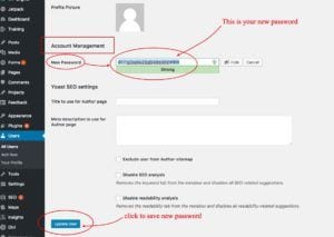 save new password